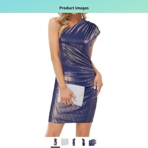 NWT-Grace Karin One Shoulder Dress in Shimmering Purple